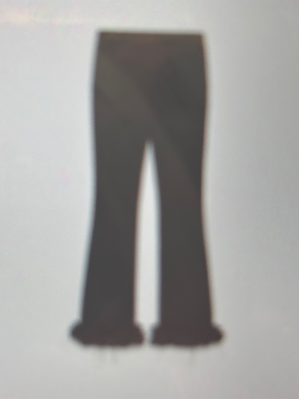 Zara Black Wide Leg Ponte Pants with Feather Trim
